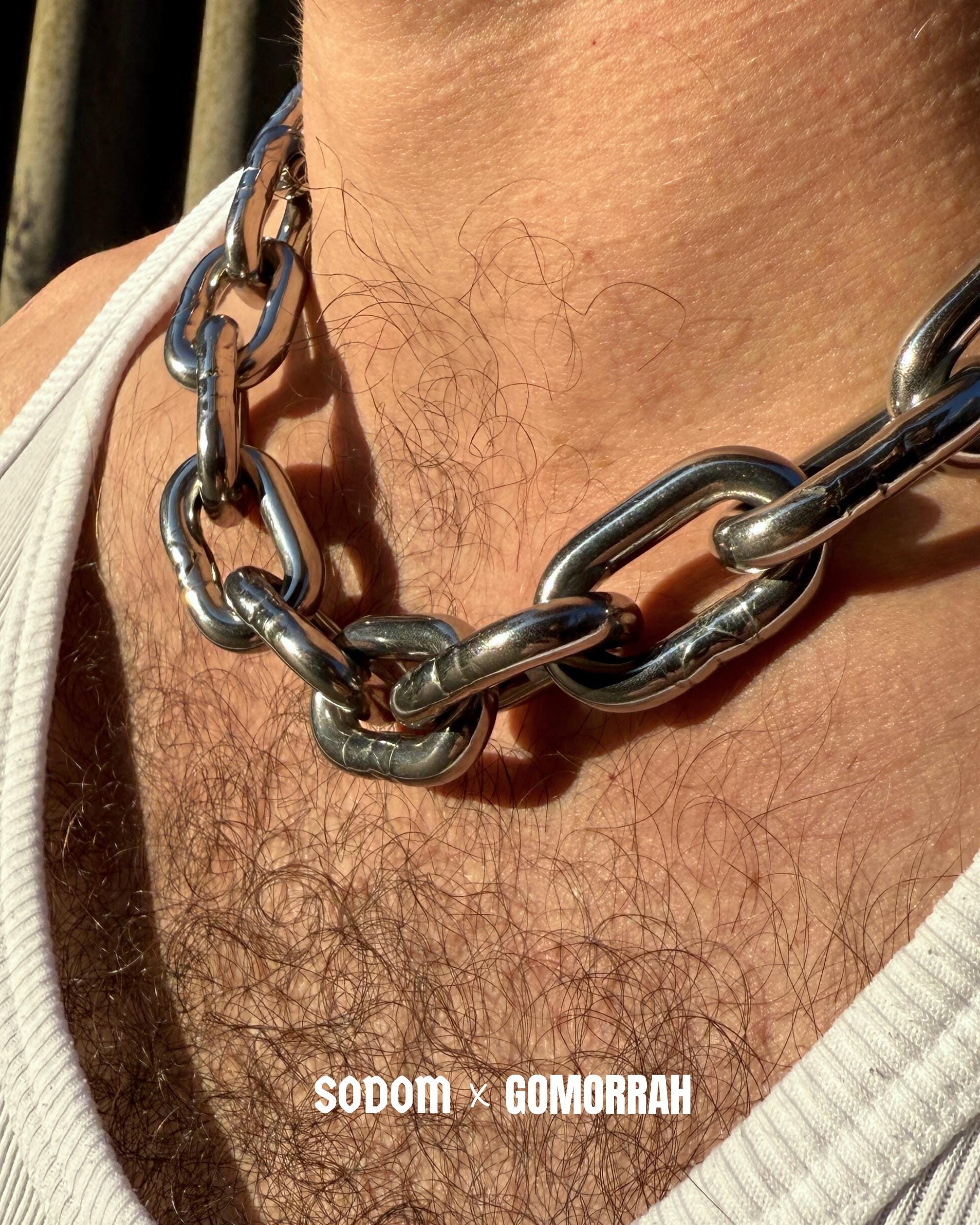 Chunky 6mm Stainless Steel Chain Choker Necklace