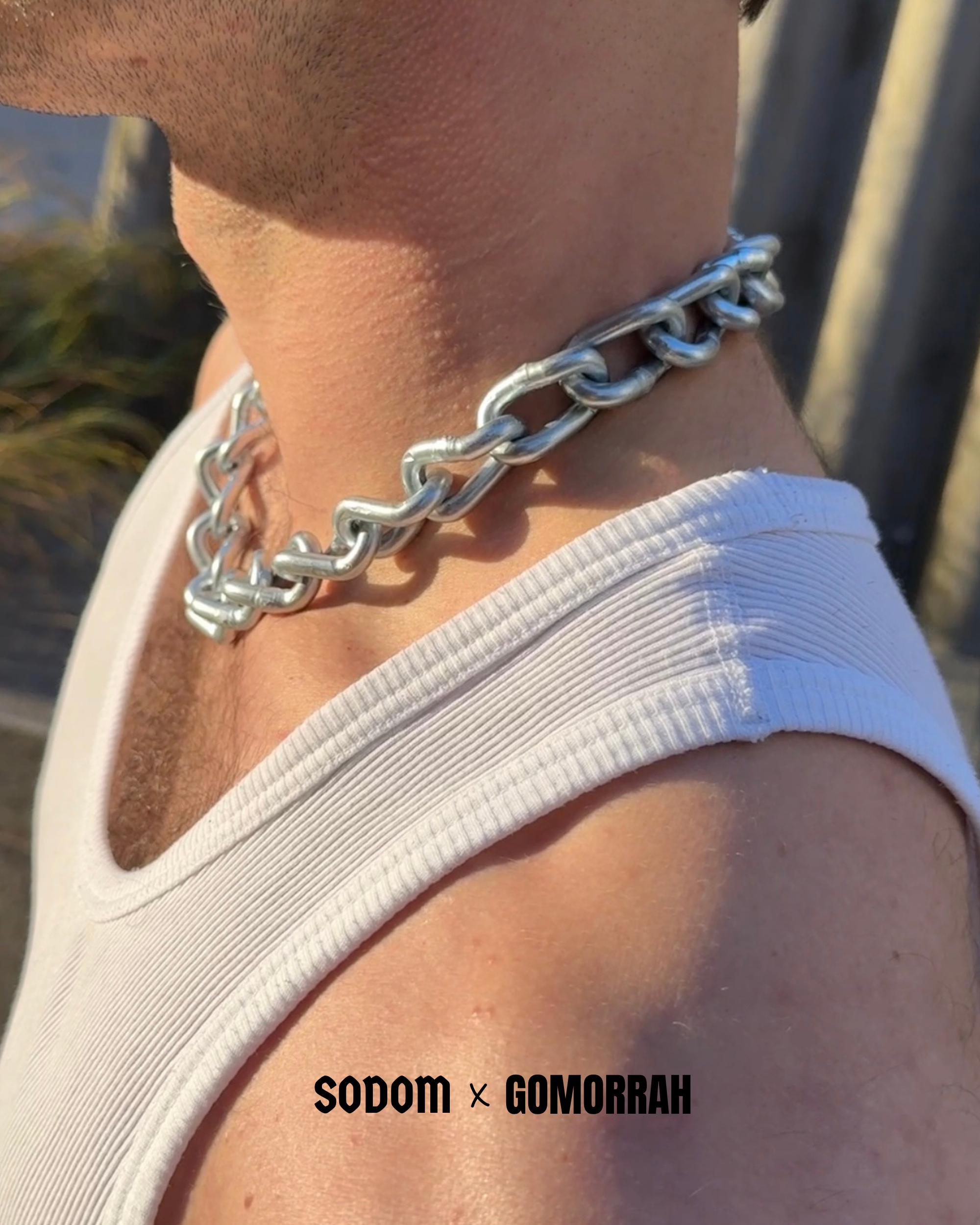 Twisted 5mm Steel Chain Choker Necklace