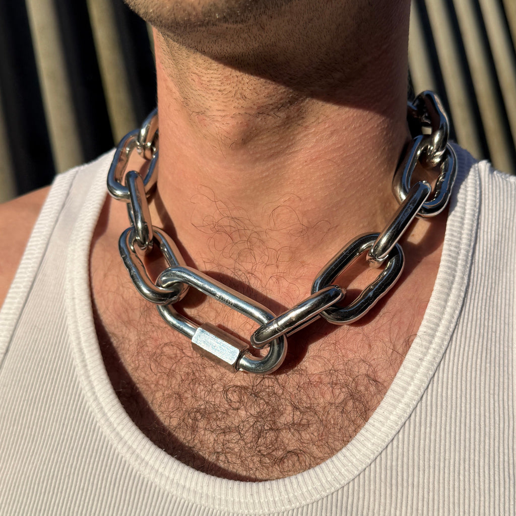 Bold 8mm Stainless Steel Chain Choker Necklace