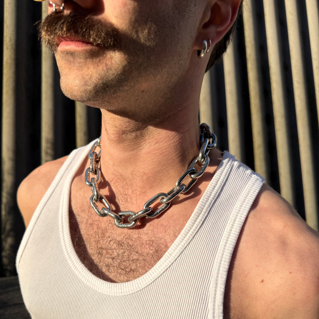 Chunky 6mm Stainless Steel Chain Choker Necklace
