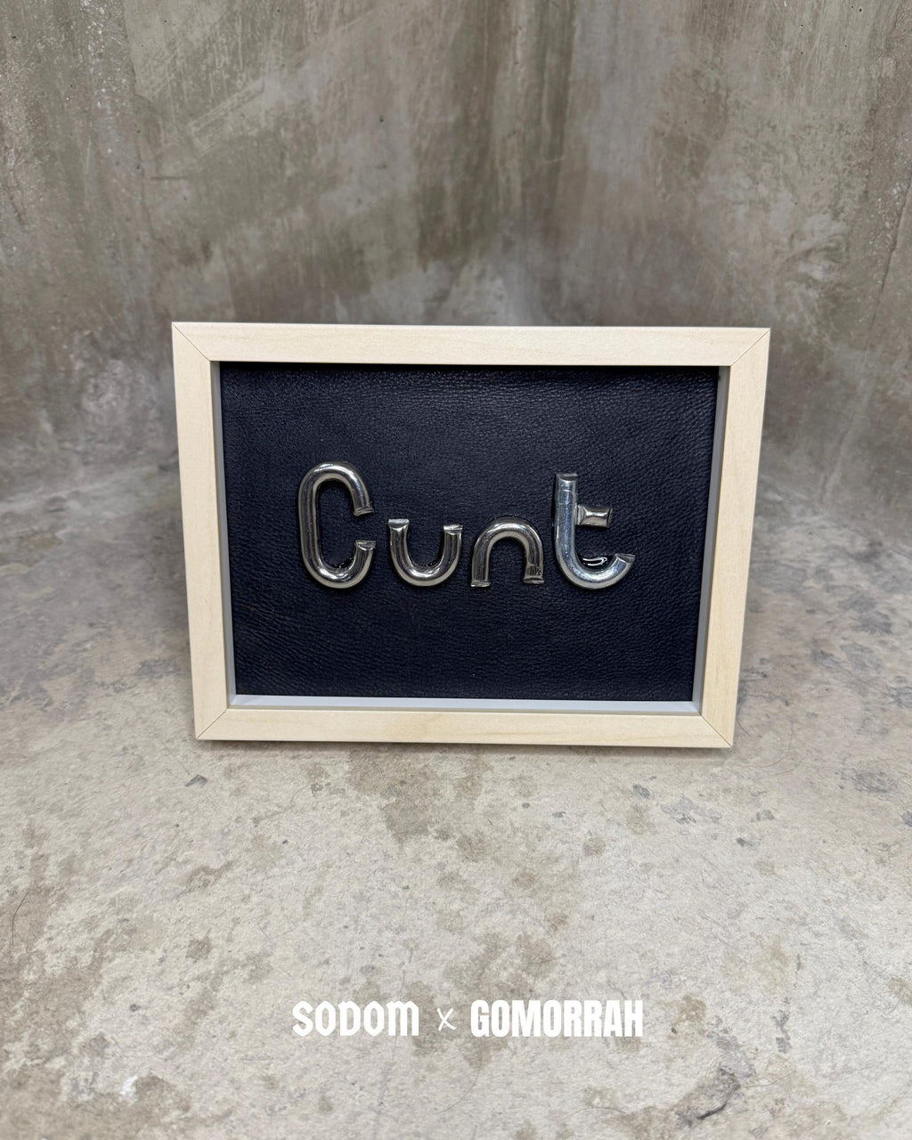 CUNT Chain Art in Leather Frame